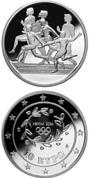 Olympische Zomerspelen Estafetteloop 10 euro Griekenland 2003 Proof